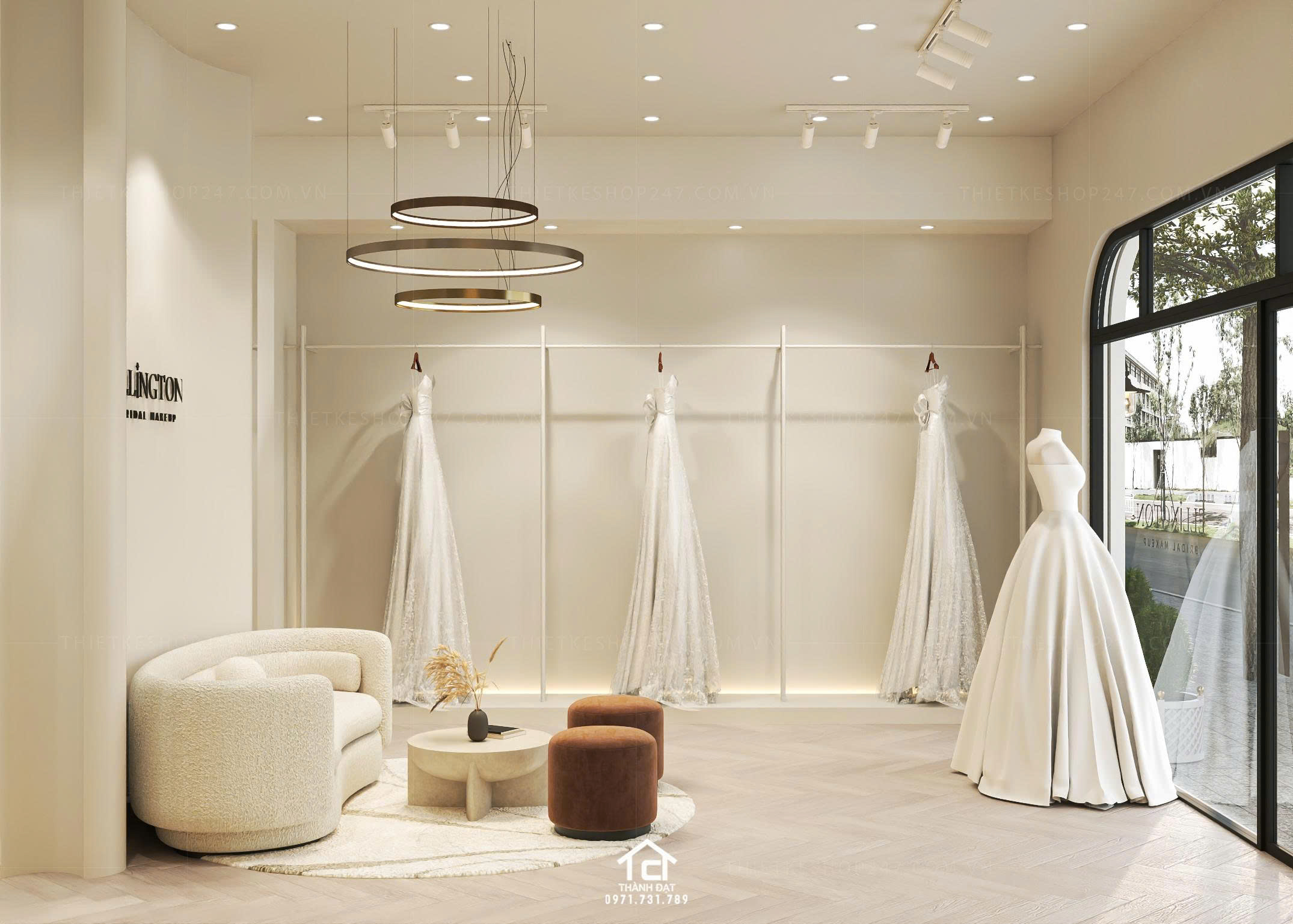 thiết kế studio áo cưới đẹp dịu dàng