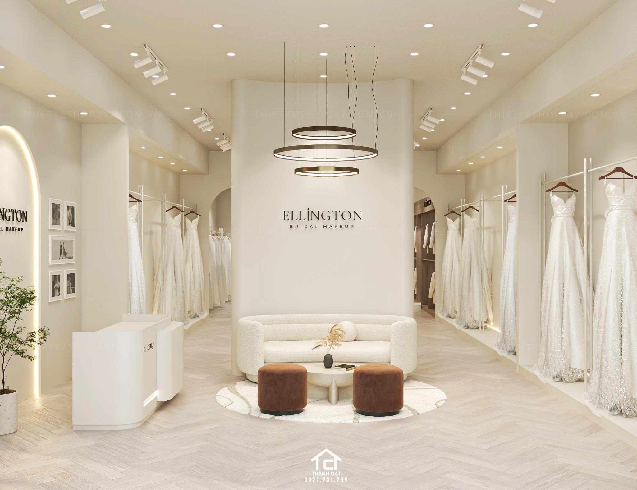 thiết kế studio áo cưới đẹp hiện đại