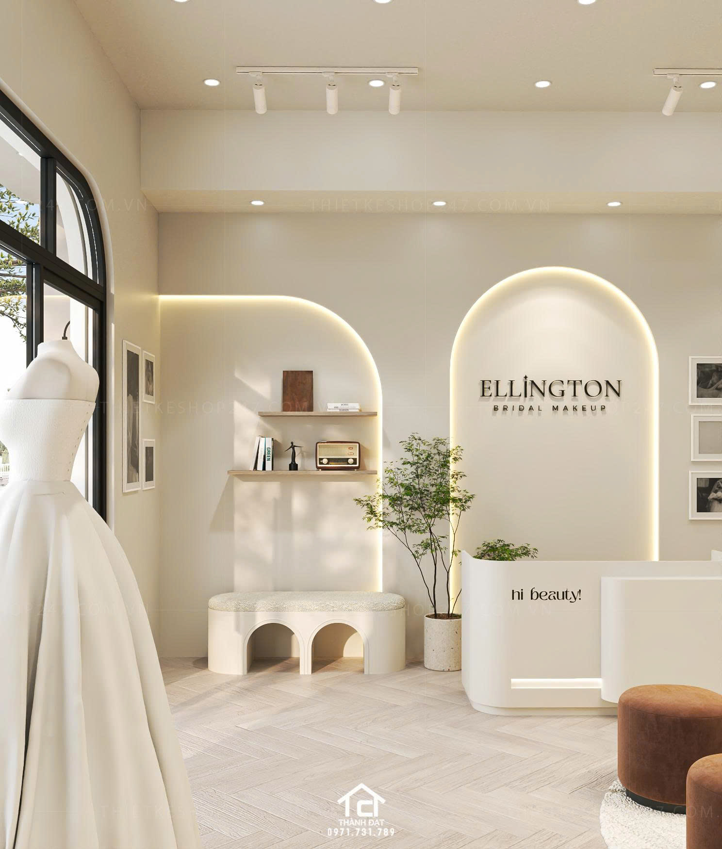 thiết kế studio áo cưới đẹp lung linh