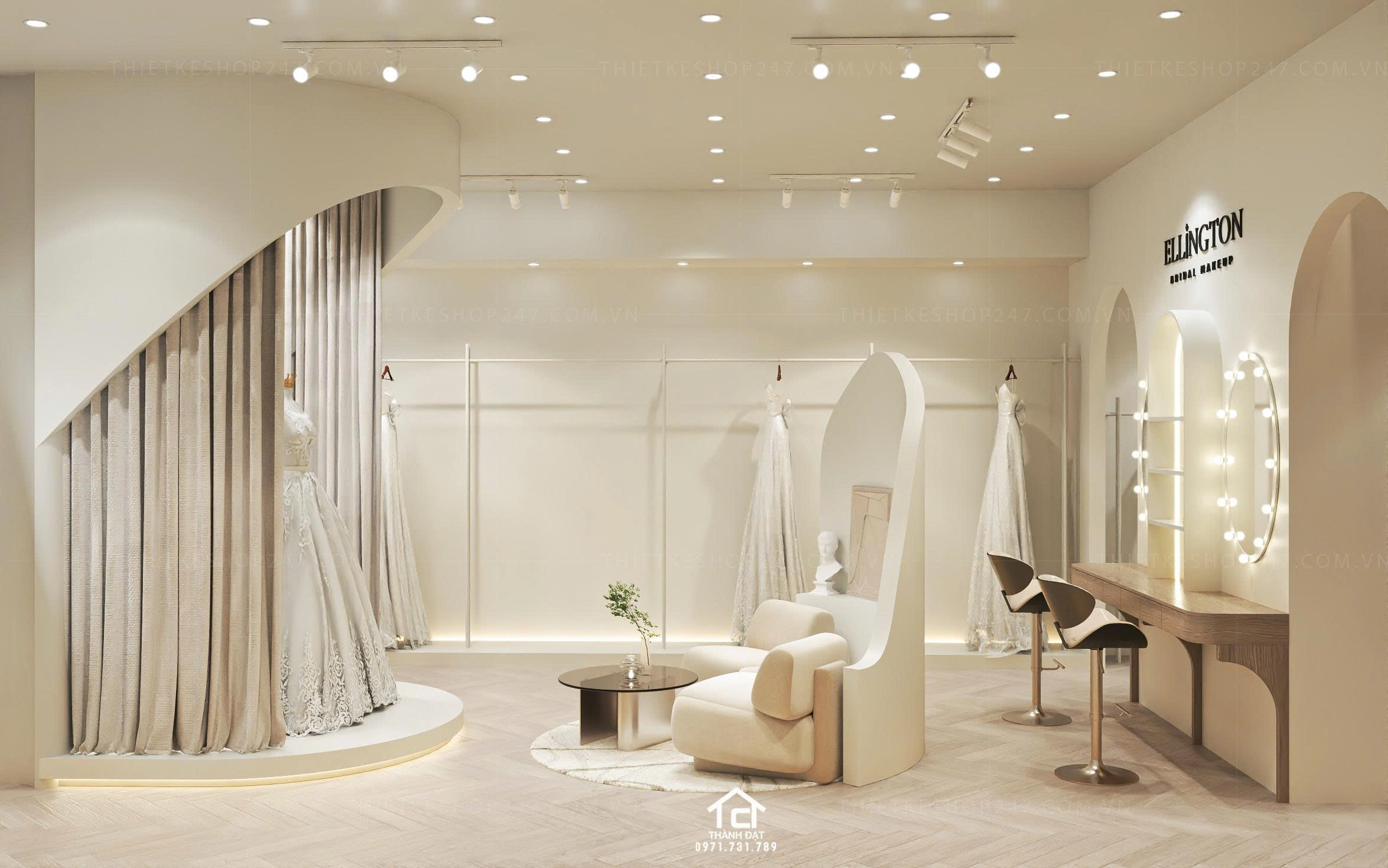 thiết kế studio áo cưới đẹp nổi bật