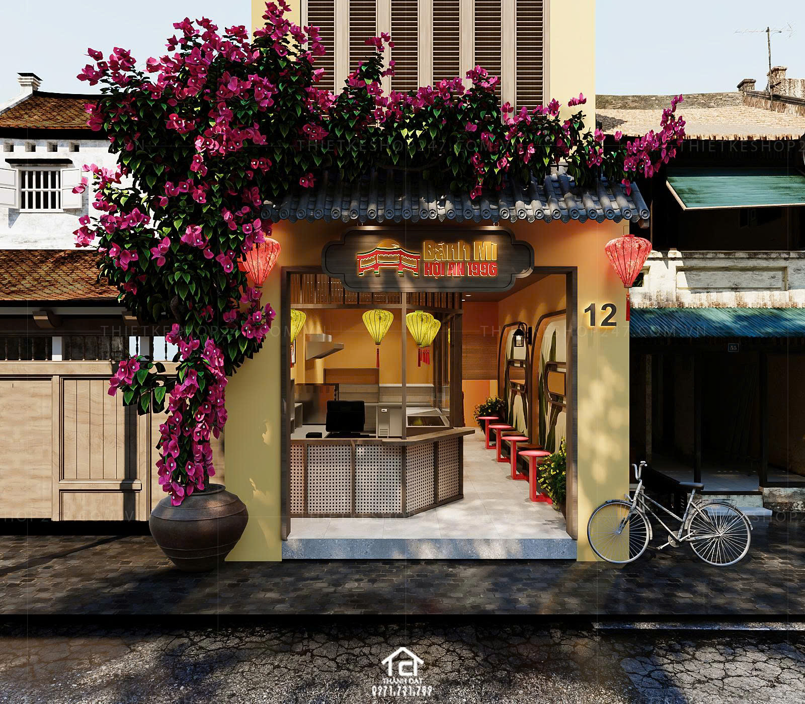 thiết kế tiệm bánh nhỏ xinh