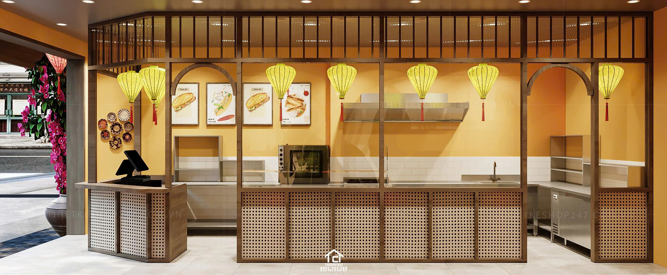 thiết kế tiệm bánh đẹp sinh động