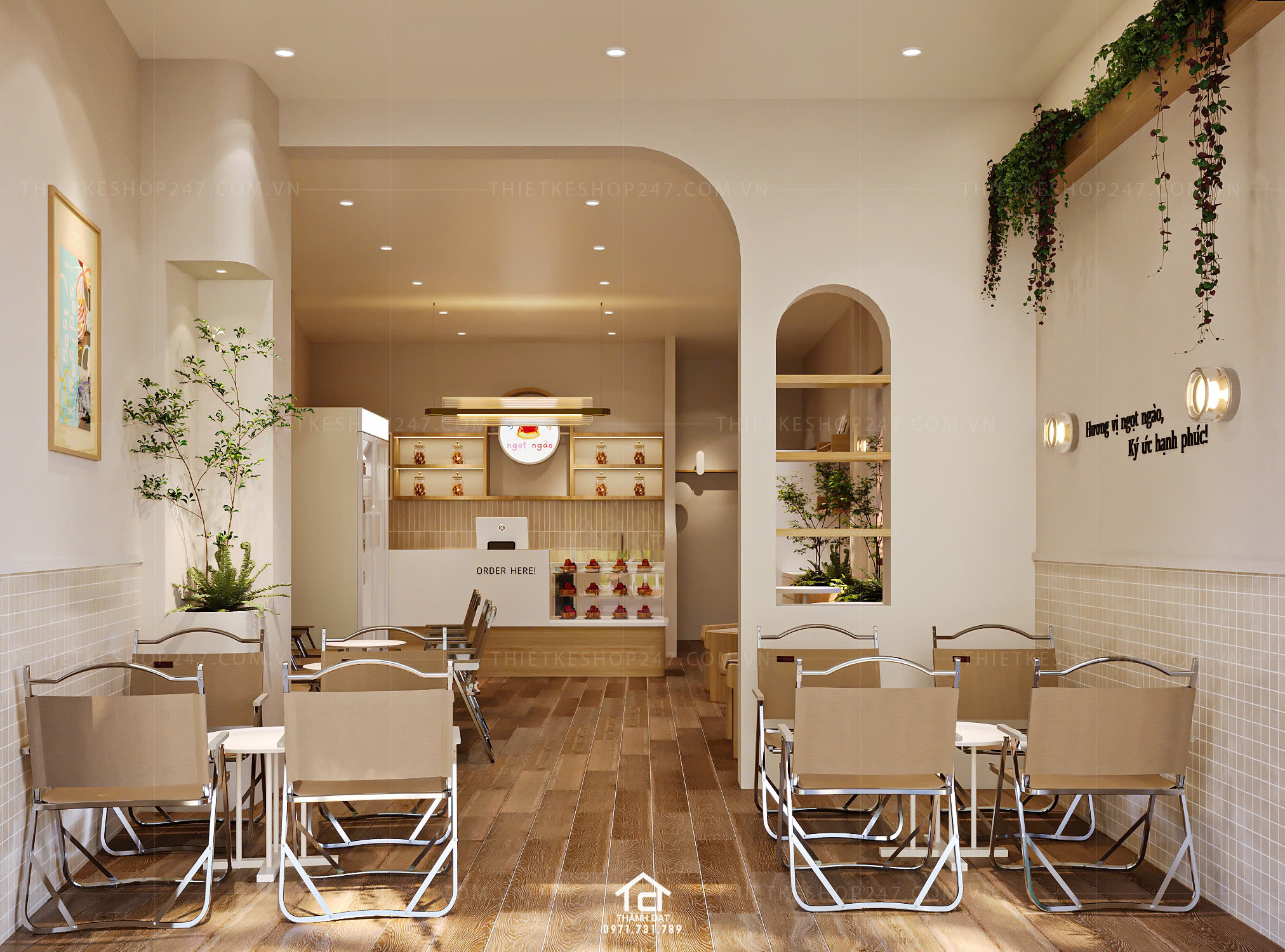 thiết kế tiệm bánh ngọt đẹp ấn tượng