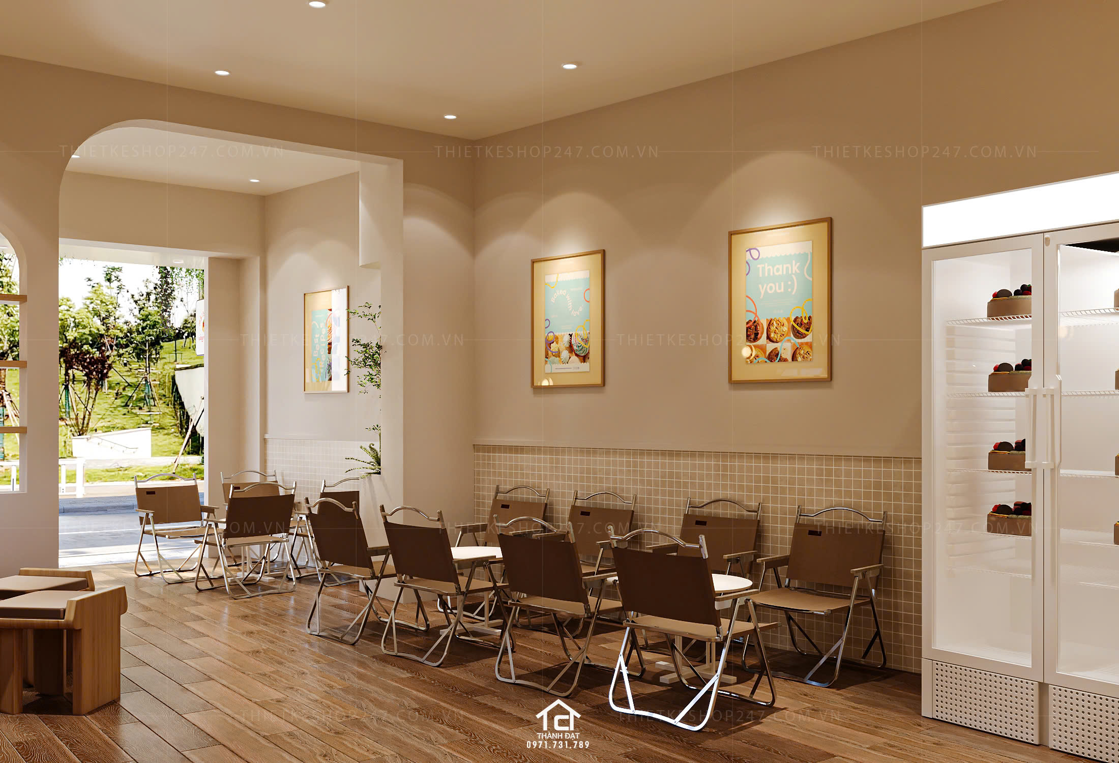 thiết kế tiệm bánh ngọt đẹp thu hút