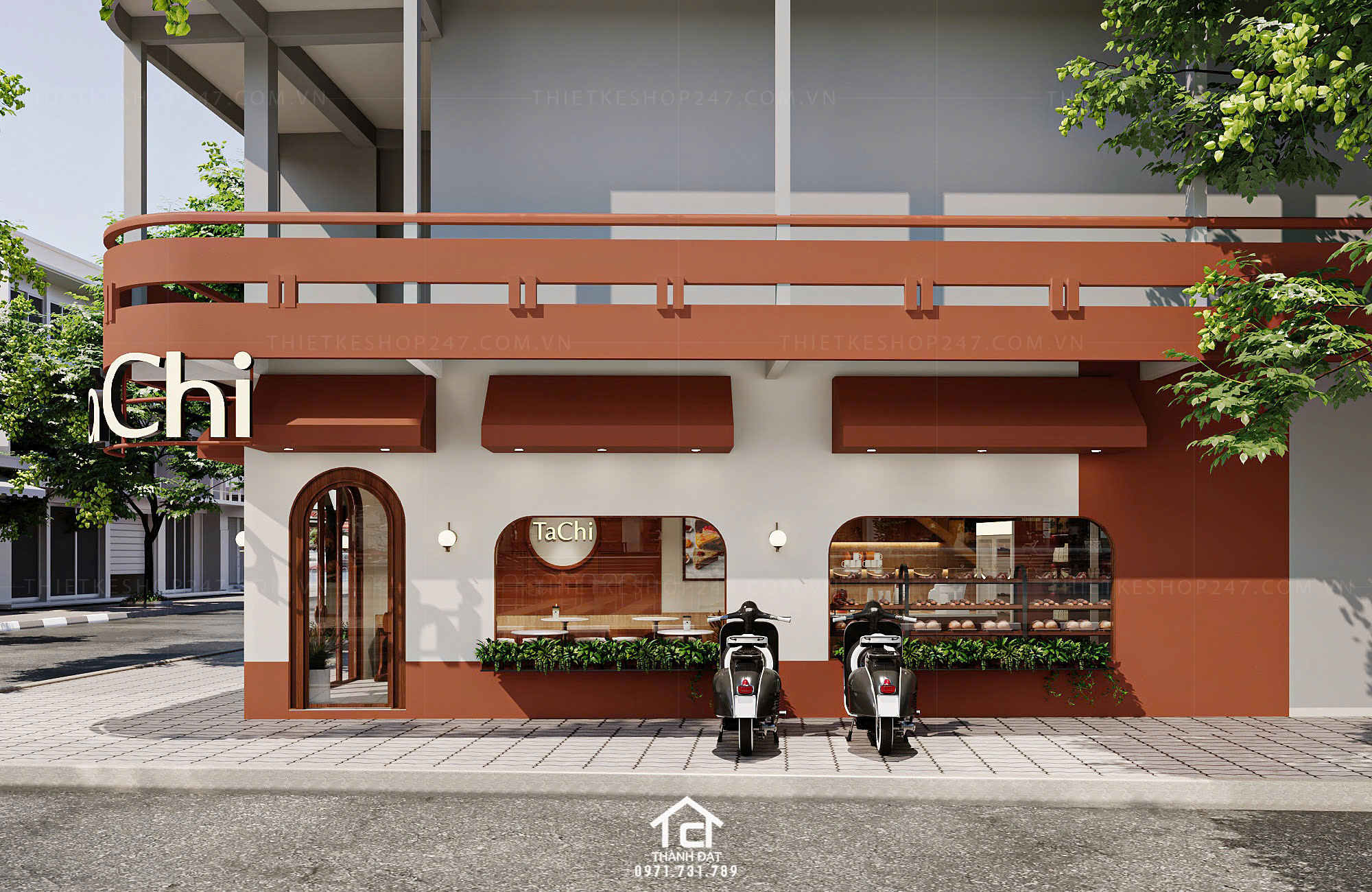 thiết kế tiệm bánh ngọt đẹp xinh