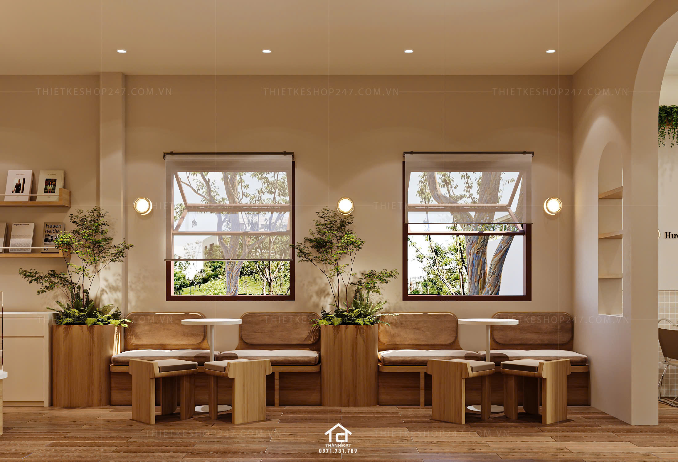 thiết kế tiệm bánh ngọt đẹp xinh