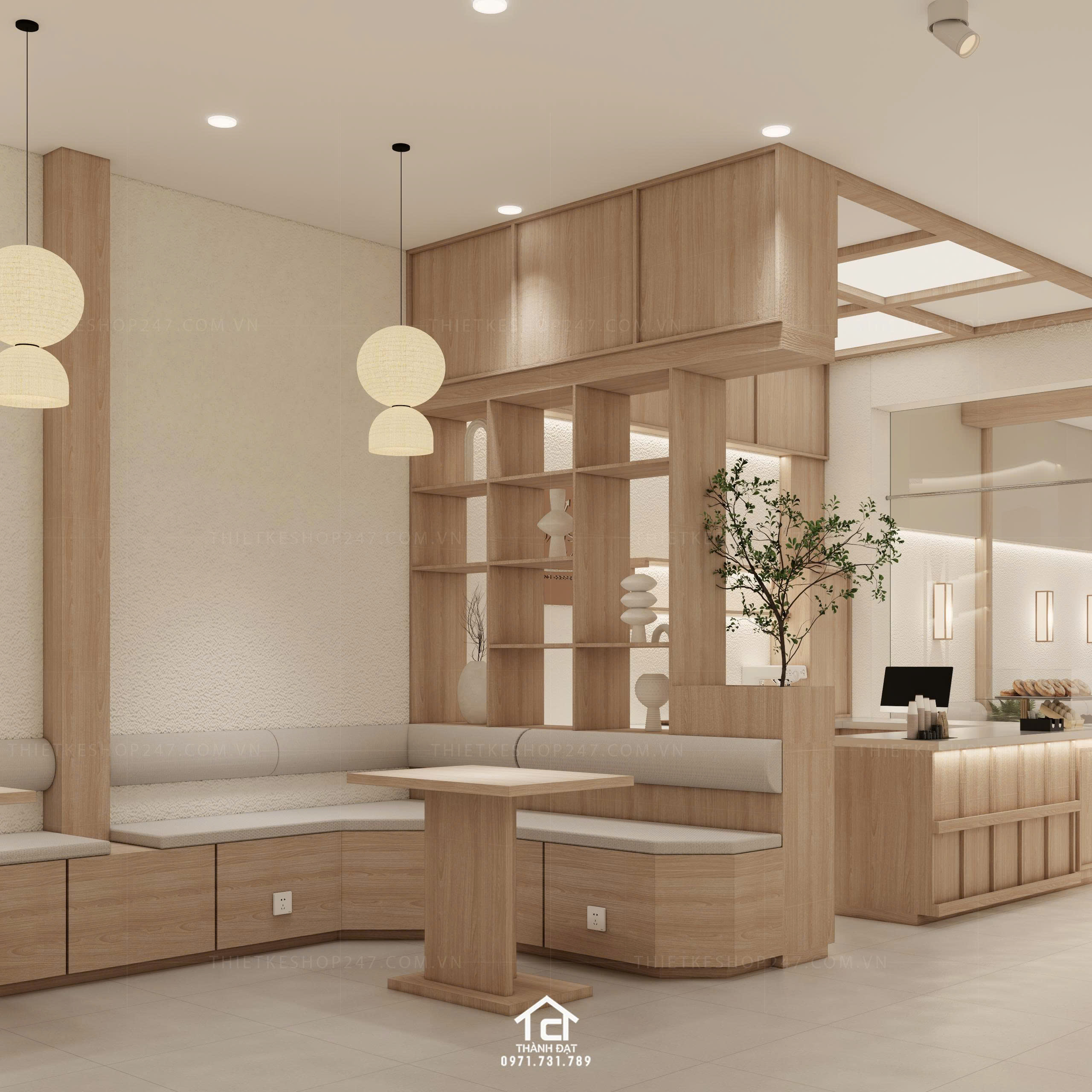 thiết kế tiệm cafe đẹp ấn tượng