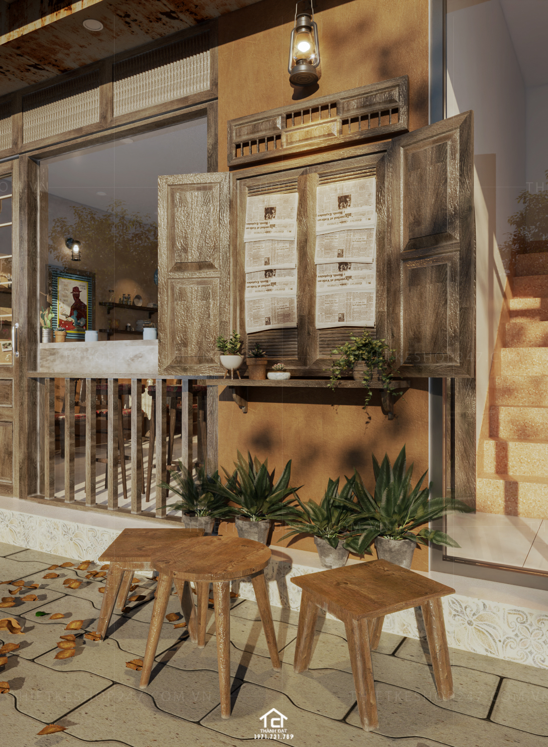 thiết kế tiệm coffee đẹp lung linh