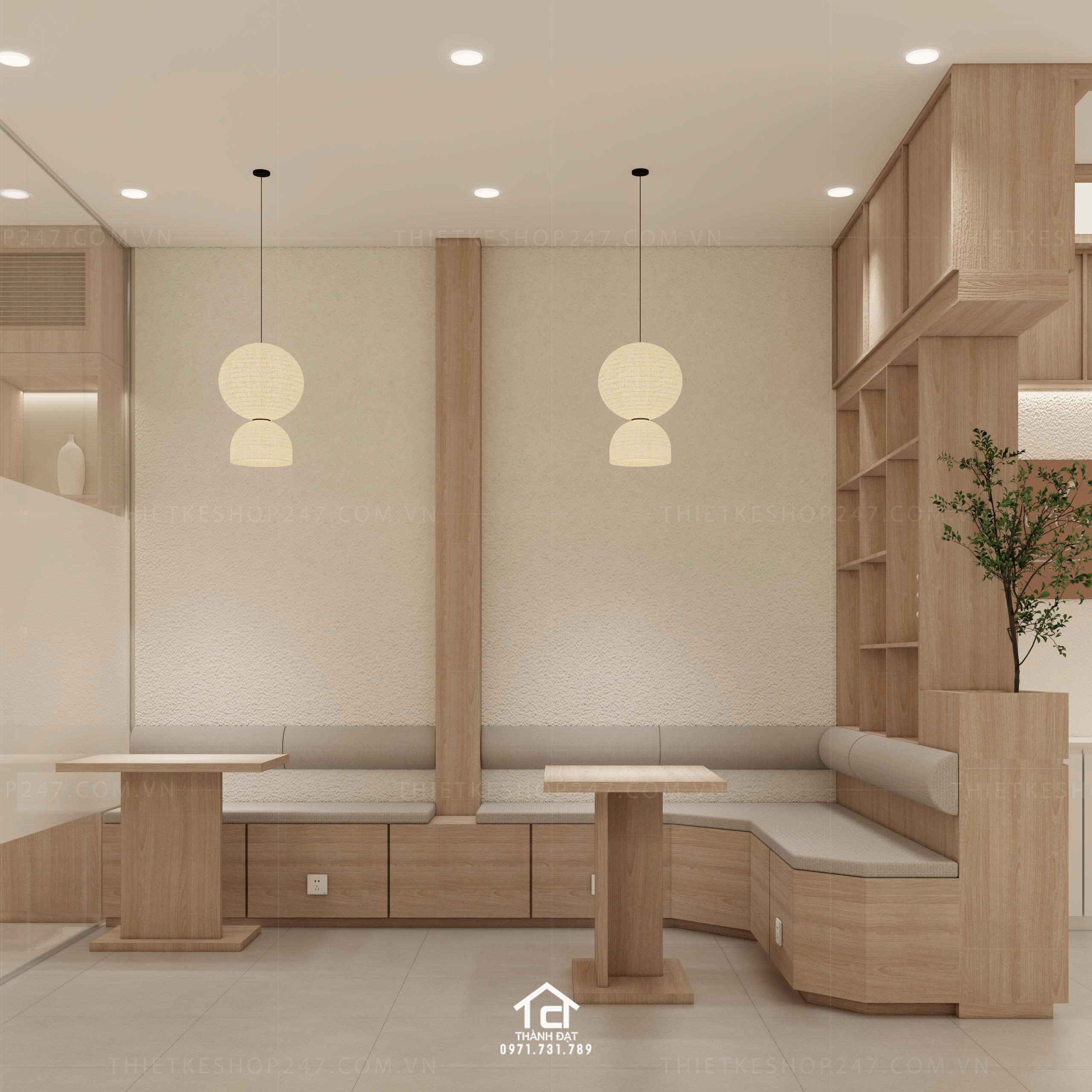 thiết kế tiệm cafe đẹp năng động