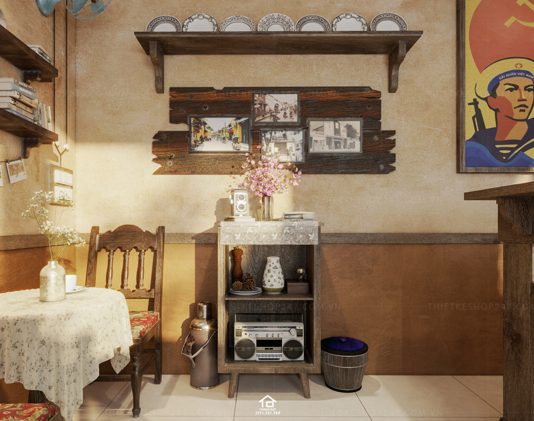 Thiết kế tiệm coffee đẹp nhẹ nhàng