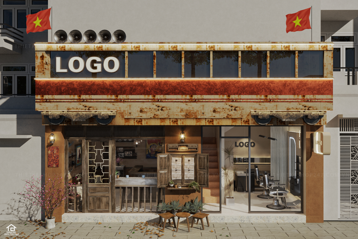 thiết kế tiệm coffee đẹp thu hút