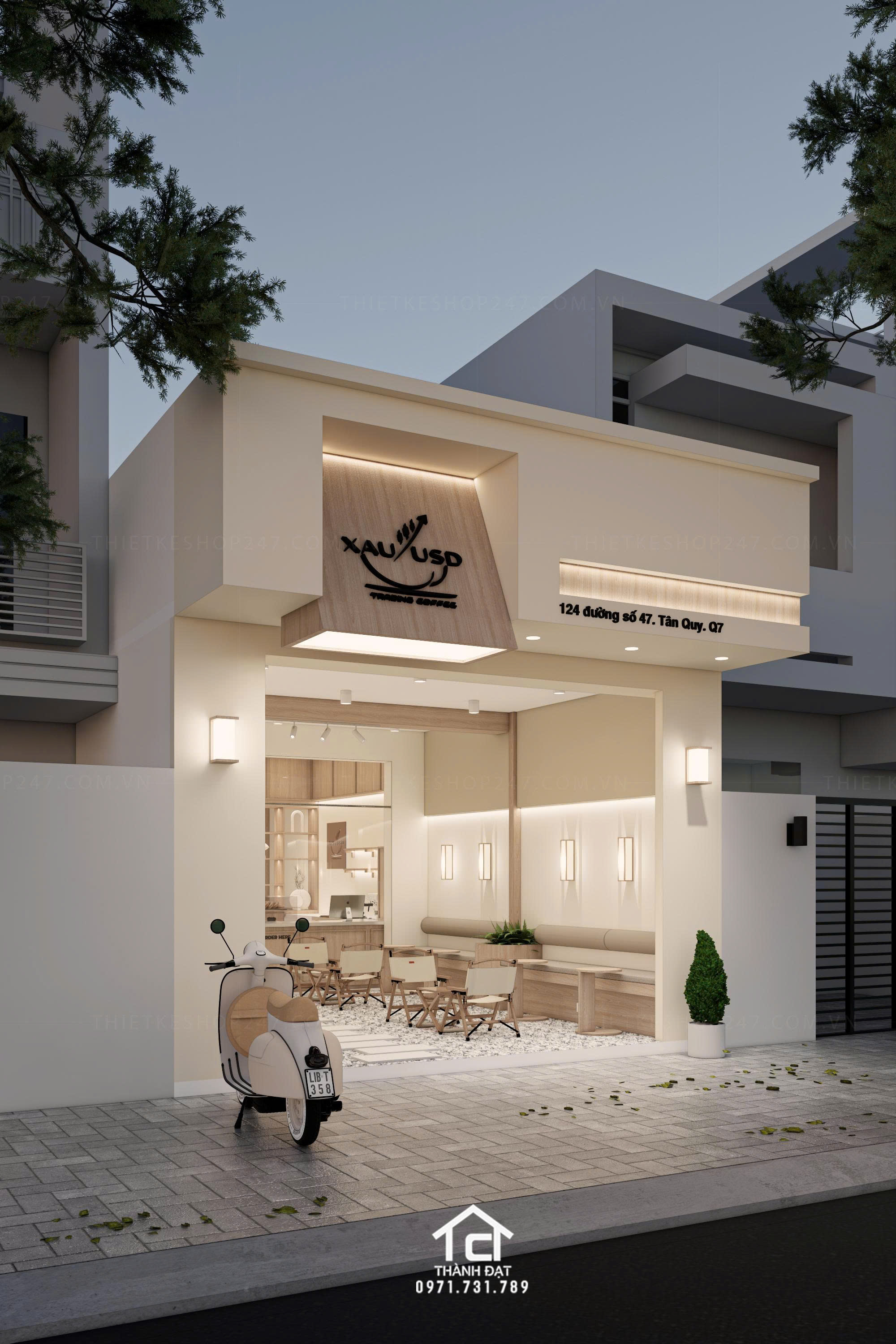 thiết kế tiệm coffee đẹp