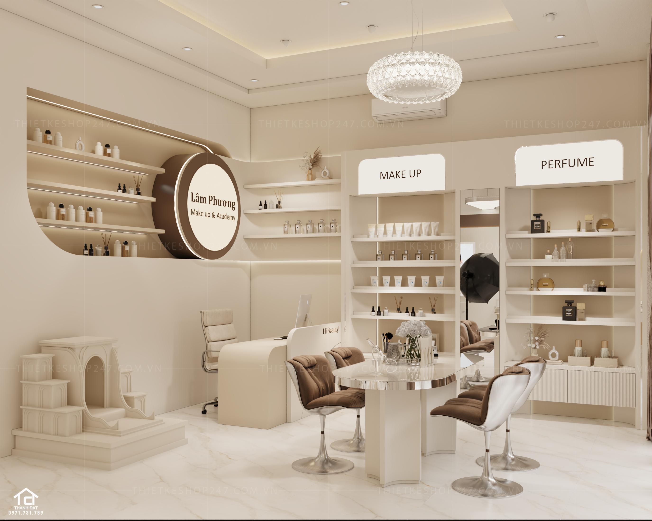 thiết kế tiệm make up đẹp ấn tượng