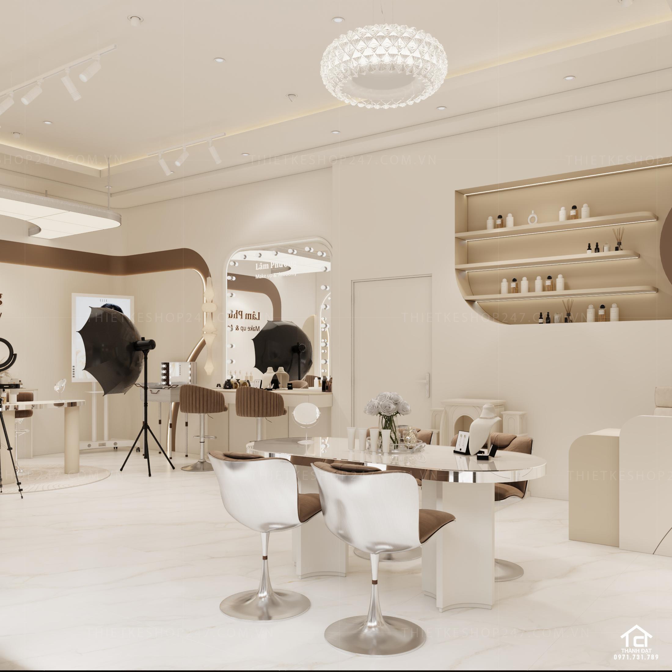 thiết kế tiệm make up đẹp lôi cuốn