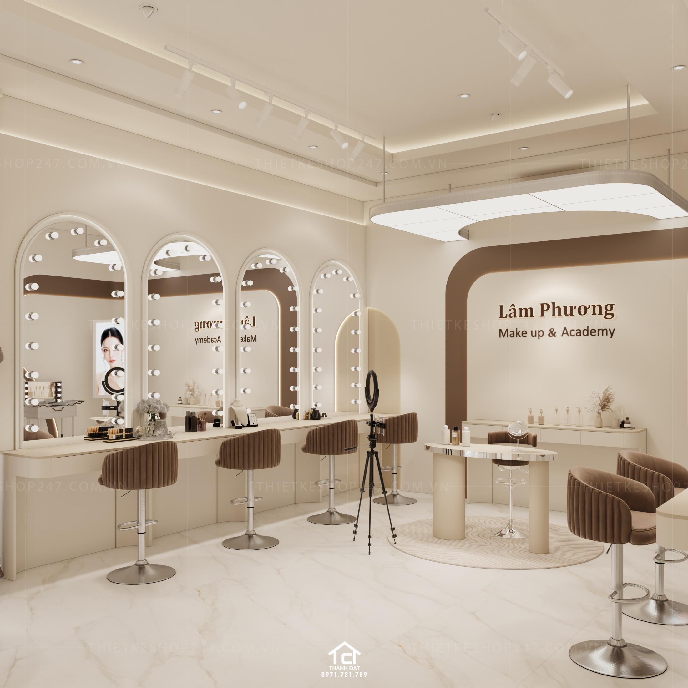 thiết kế tiệm make up đẹp thu hút