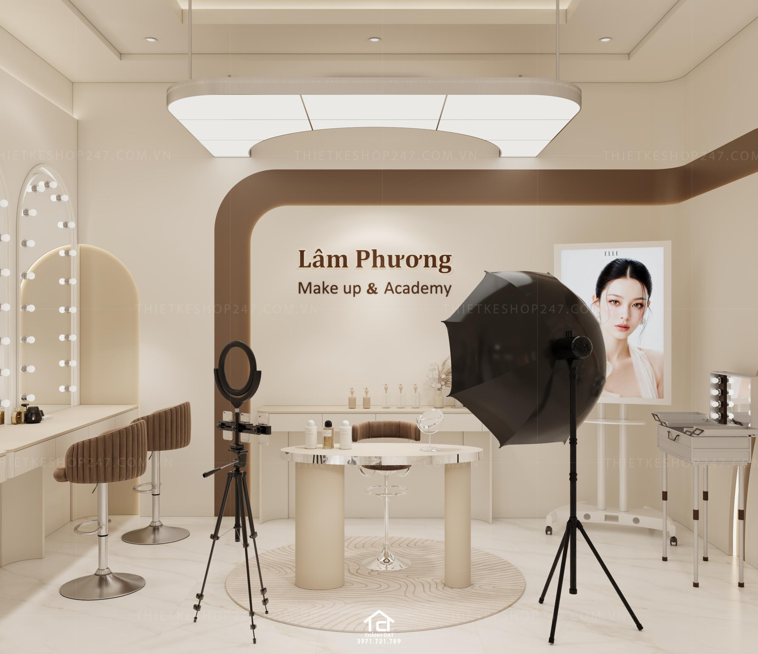 thiết kế tiệm make up đẹp tinh tế