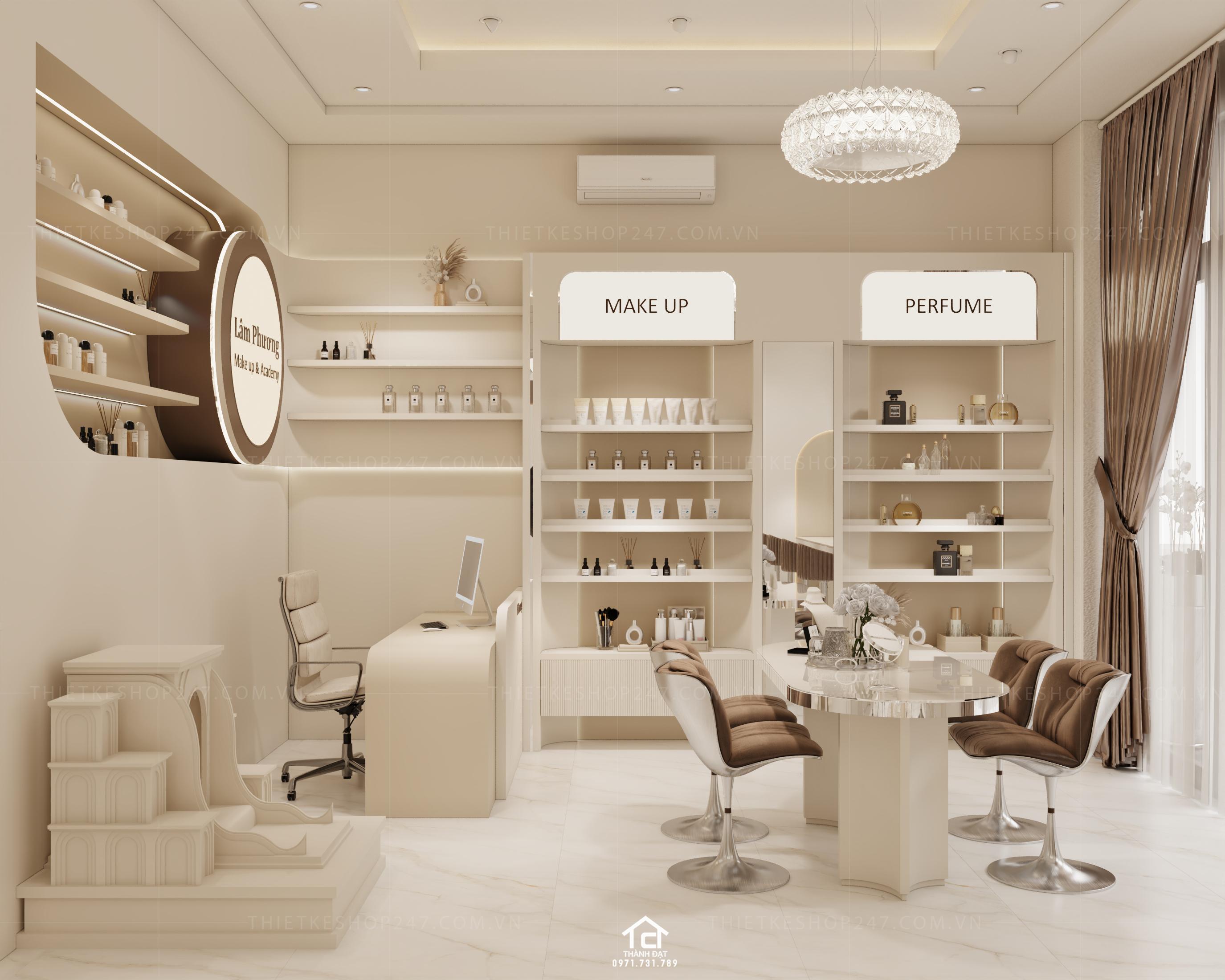 thiết kế tiệm make up đẹp trẻ trung