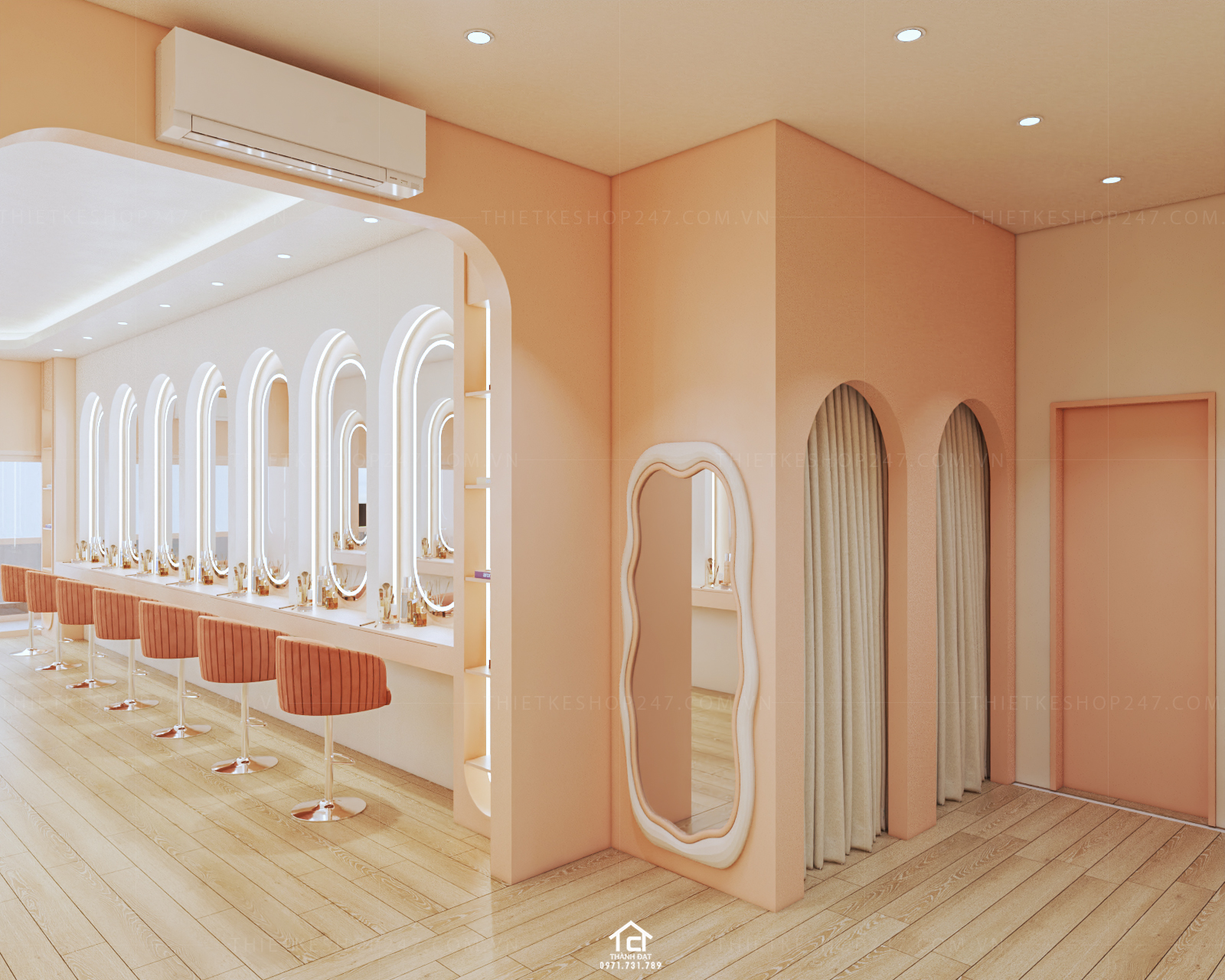 thiết kế tiệm makeup đẹp