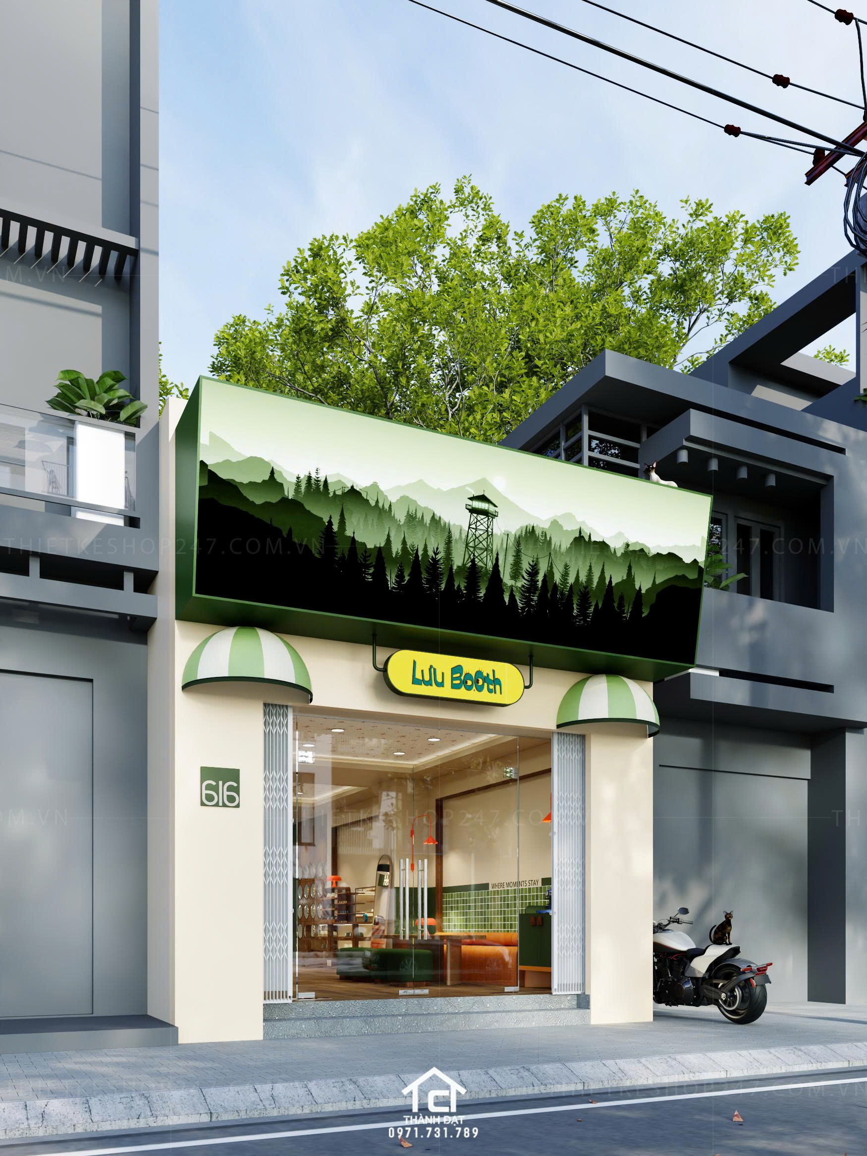 Thiết kế tiệm photo booth đẹp hiện đại