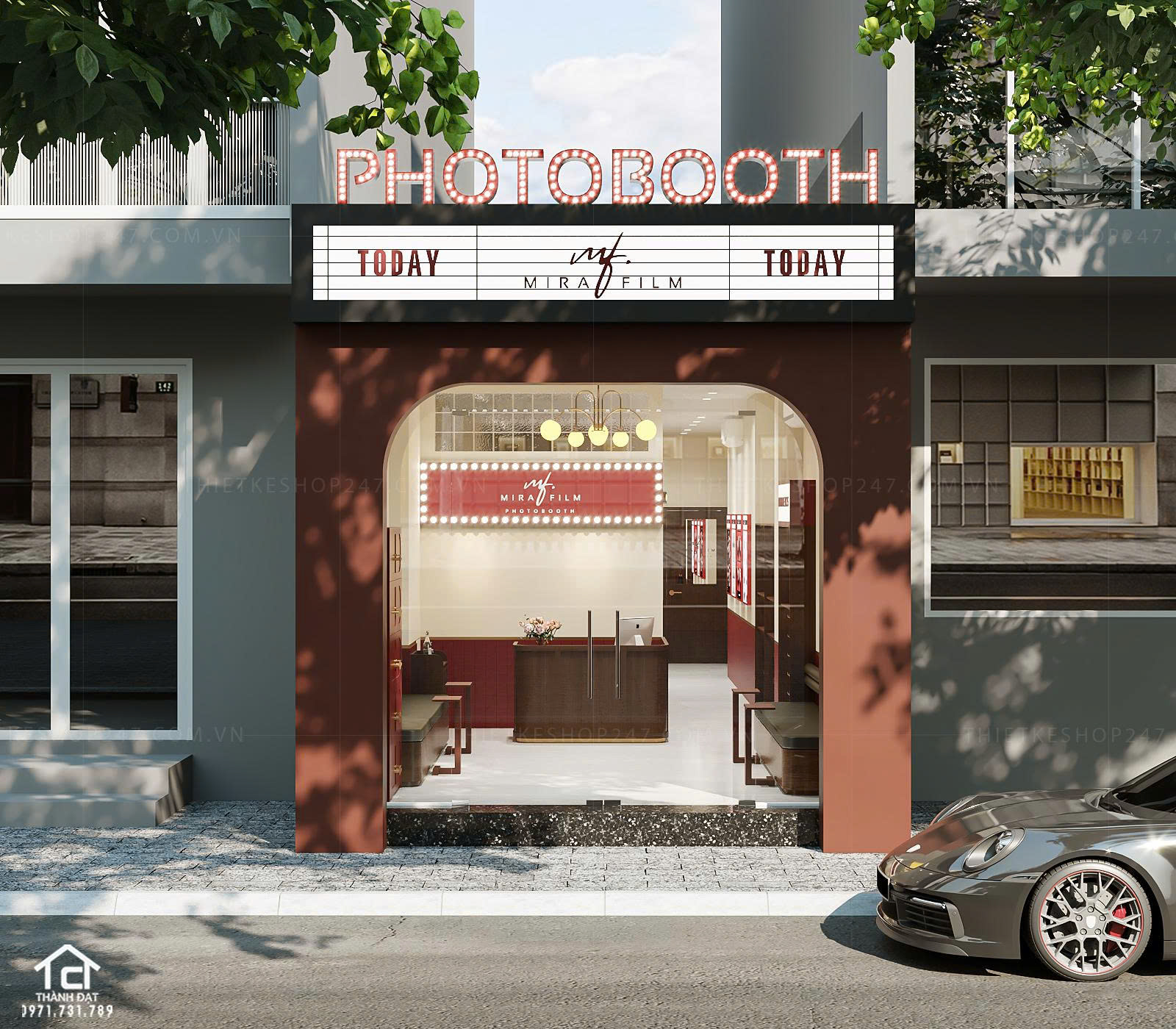 thiết kế tiệm photo booth đẹp