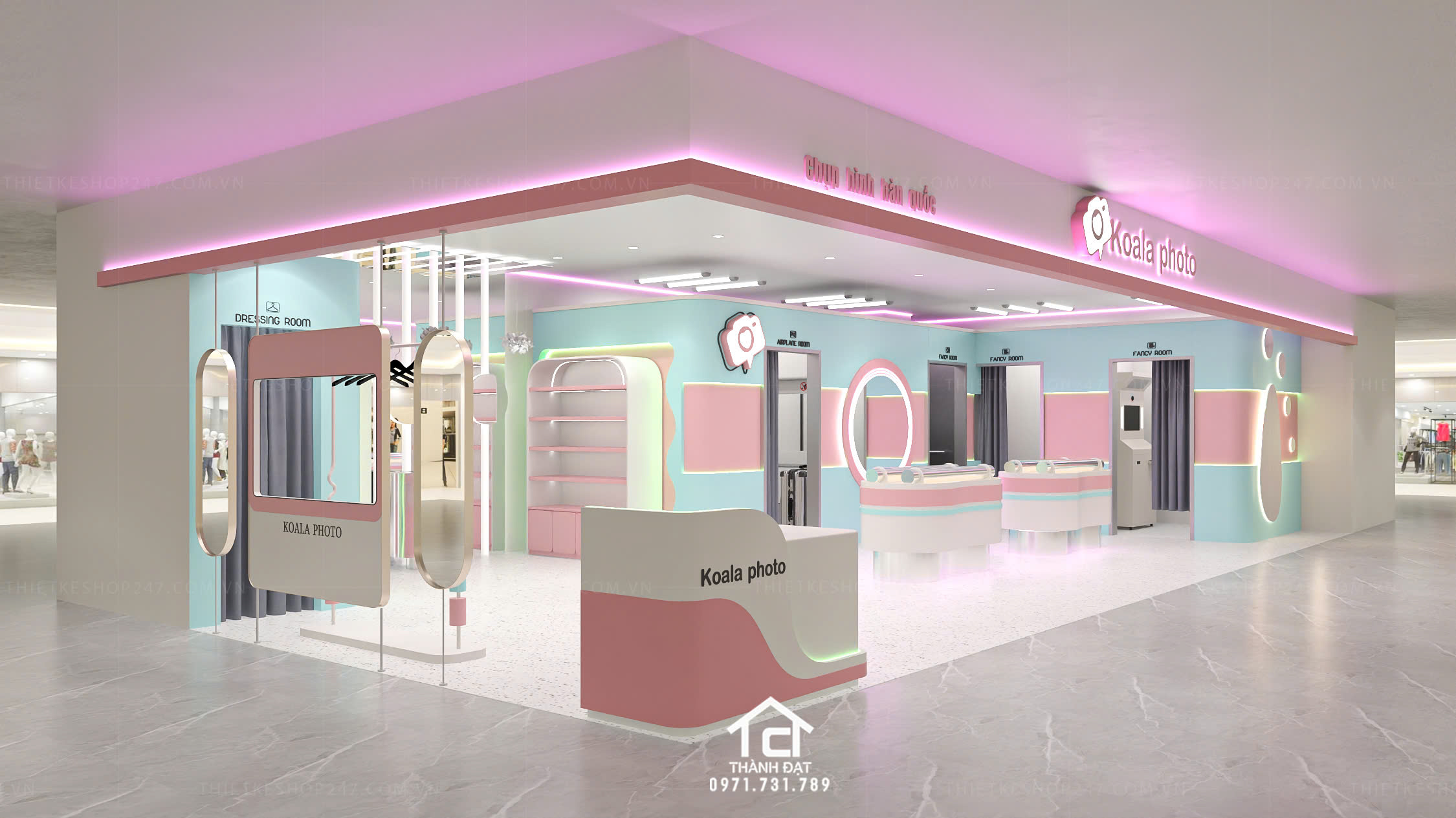 thiết kế tiệm photo booth đẹp