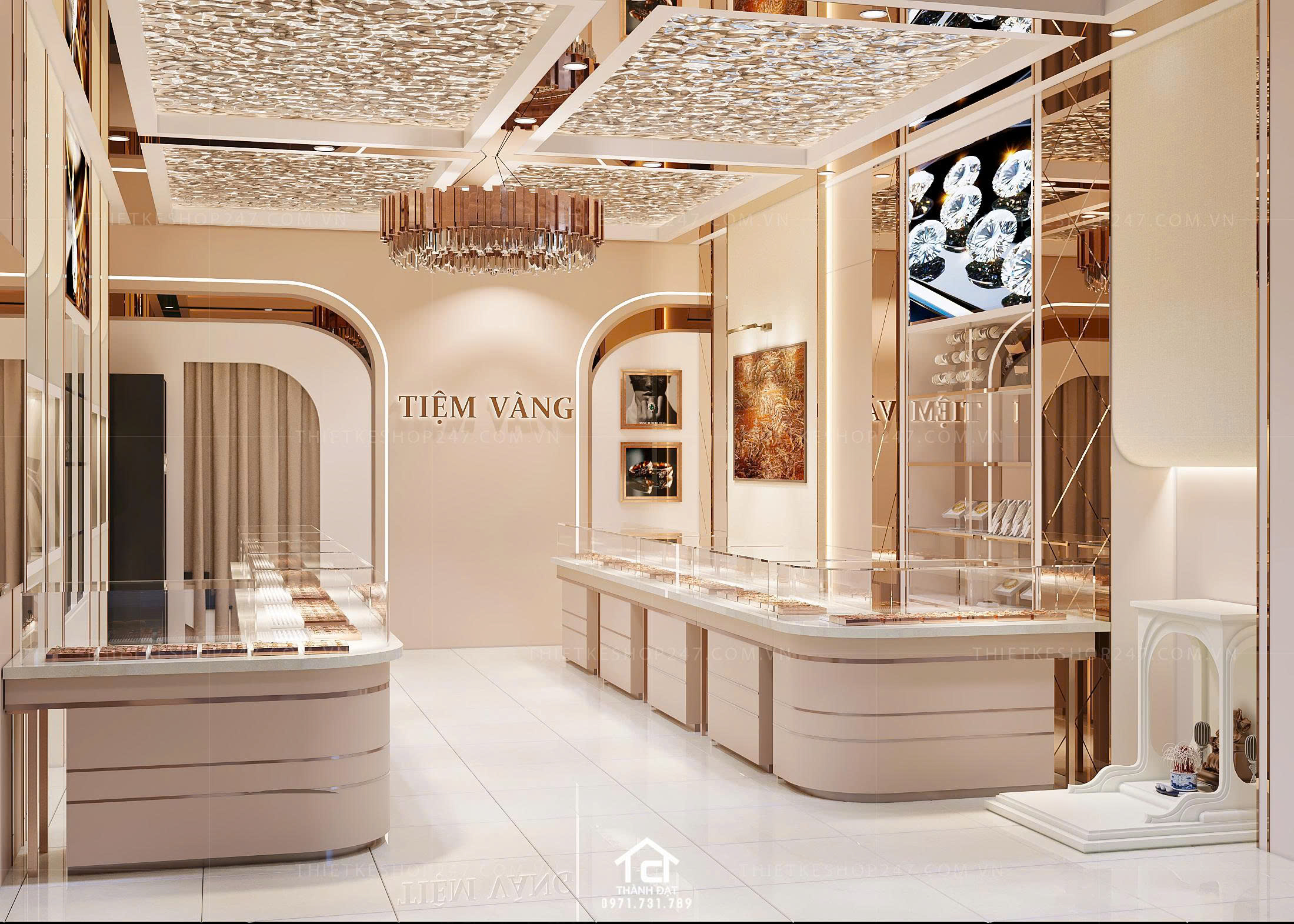 thiết kế tiệm vàng đẹp hiện đại