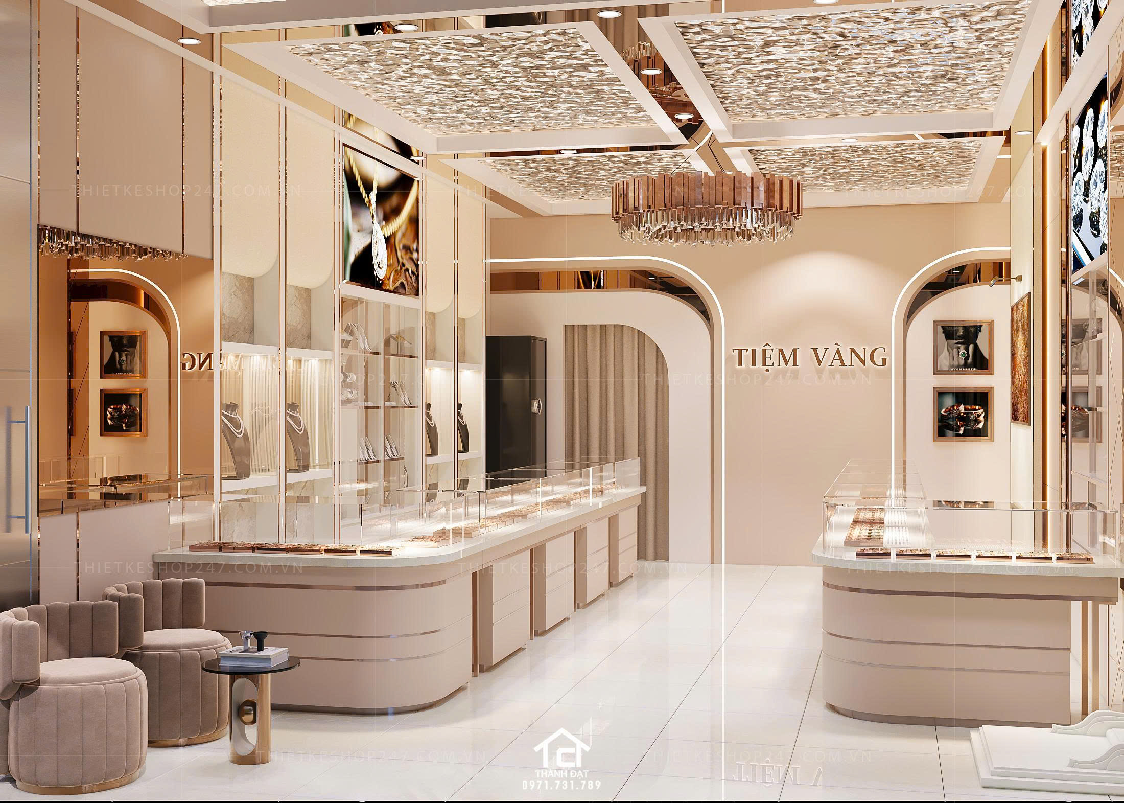 thiết kế tiệm vàng đẹp nổi bật