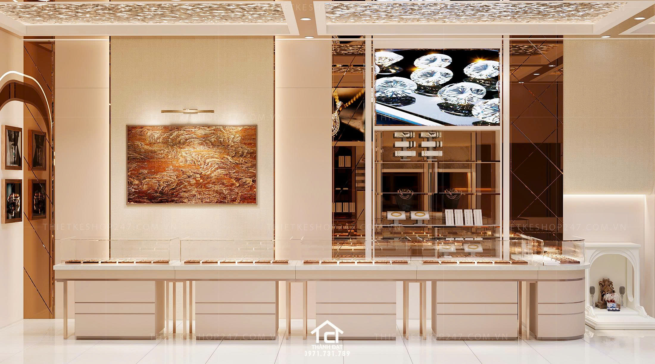 thiết kế tiệm vàng đẹp SANG CHẢNH