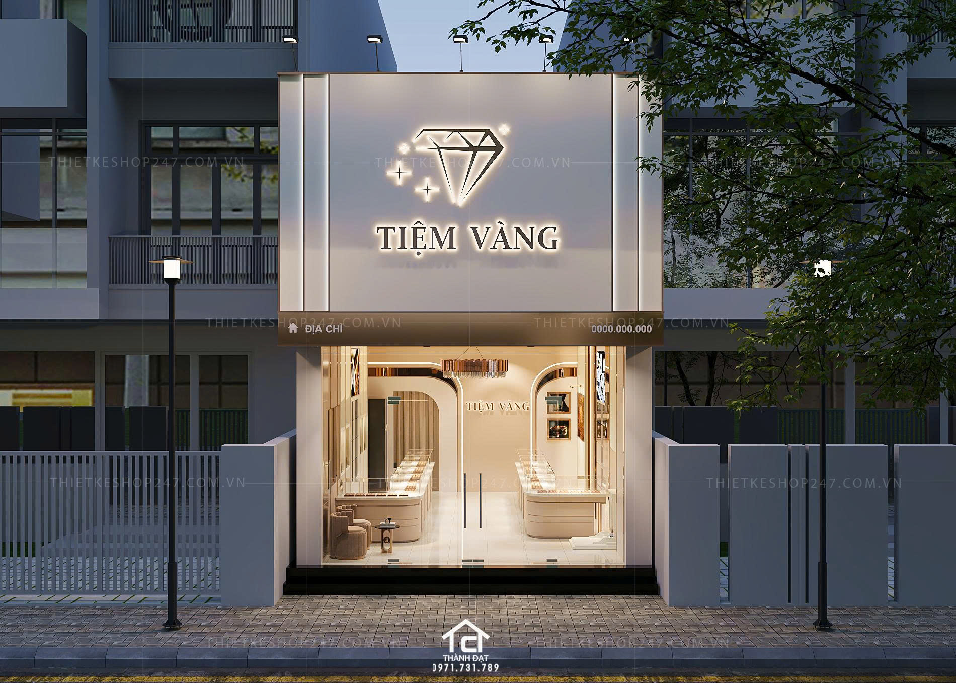 thiết kế tiệm vàng đẹp