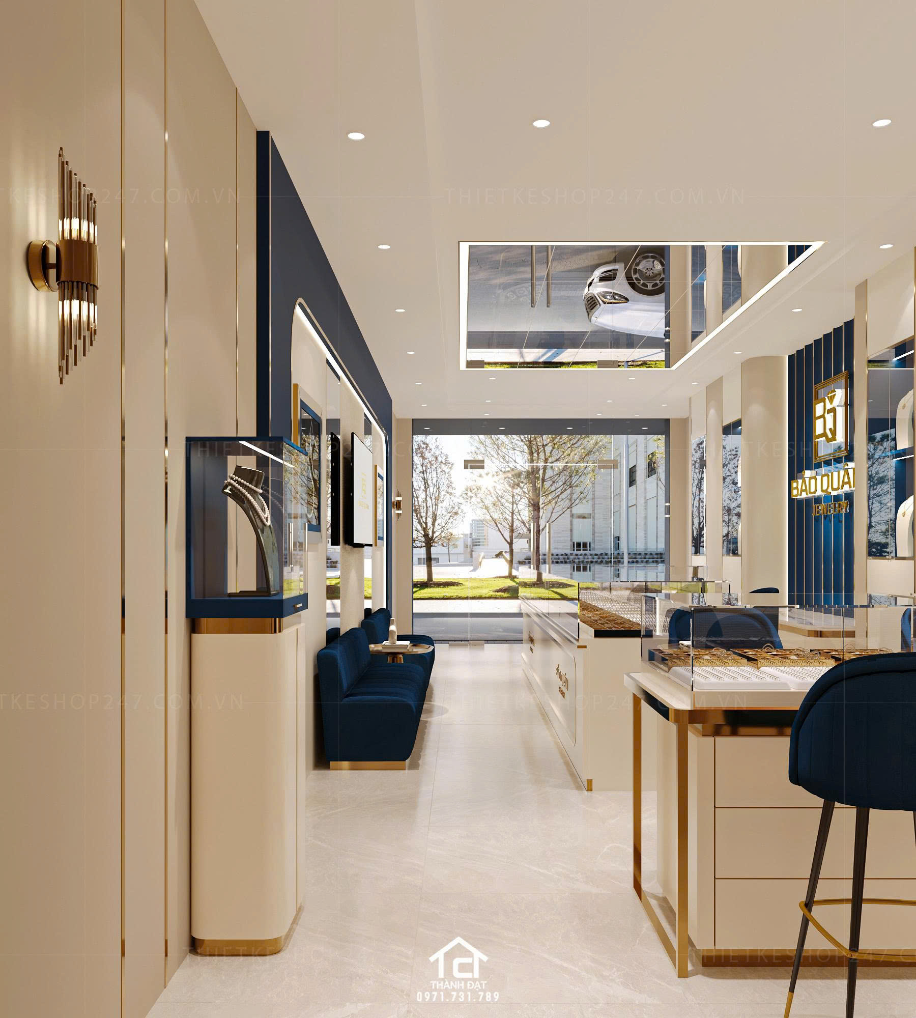 thiết kế tiệm vàng, kim cương đẹp ấn tượng