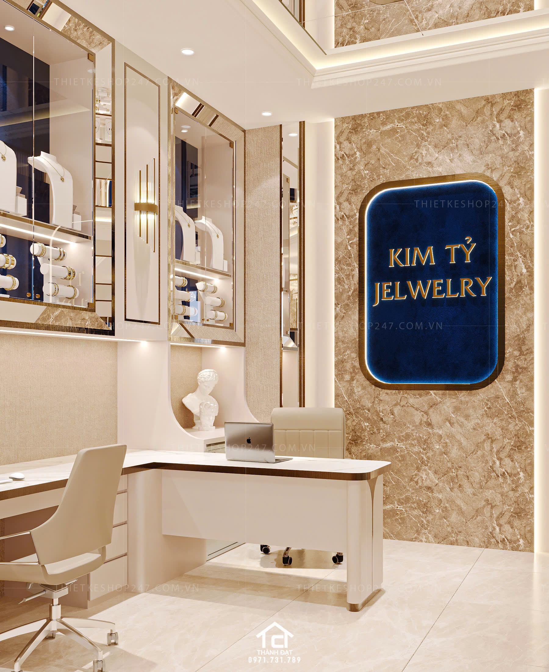 thiết kế tiệm vàng đẹp bắt mắt