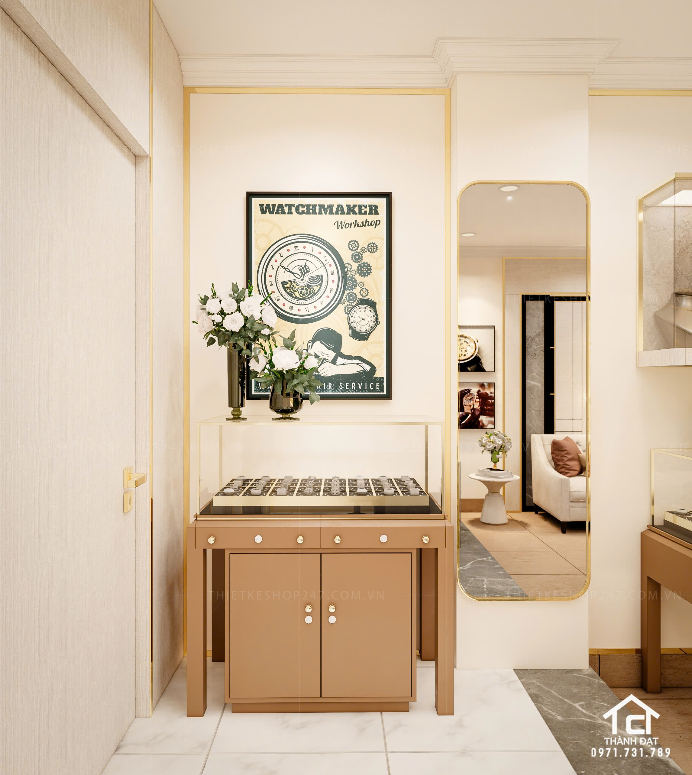 thiết kế tiệm vàng, kim cương đẹp lôi cuốn