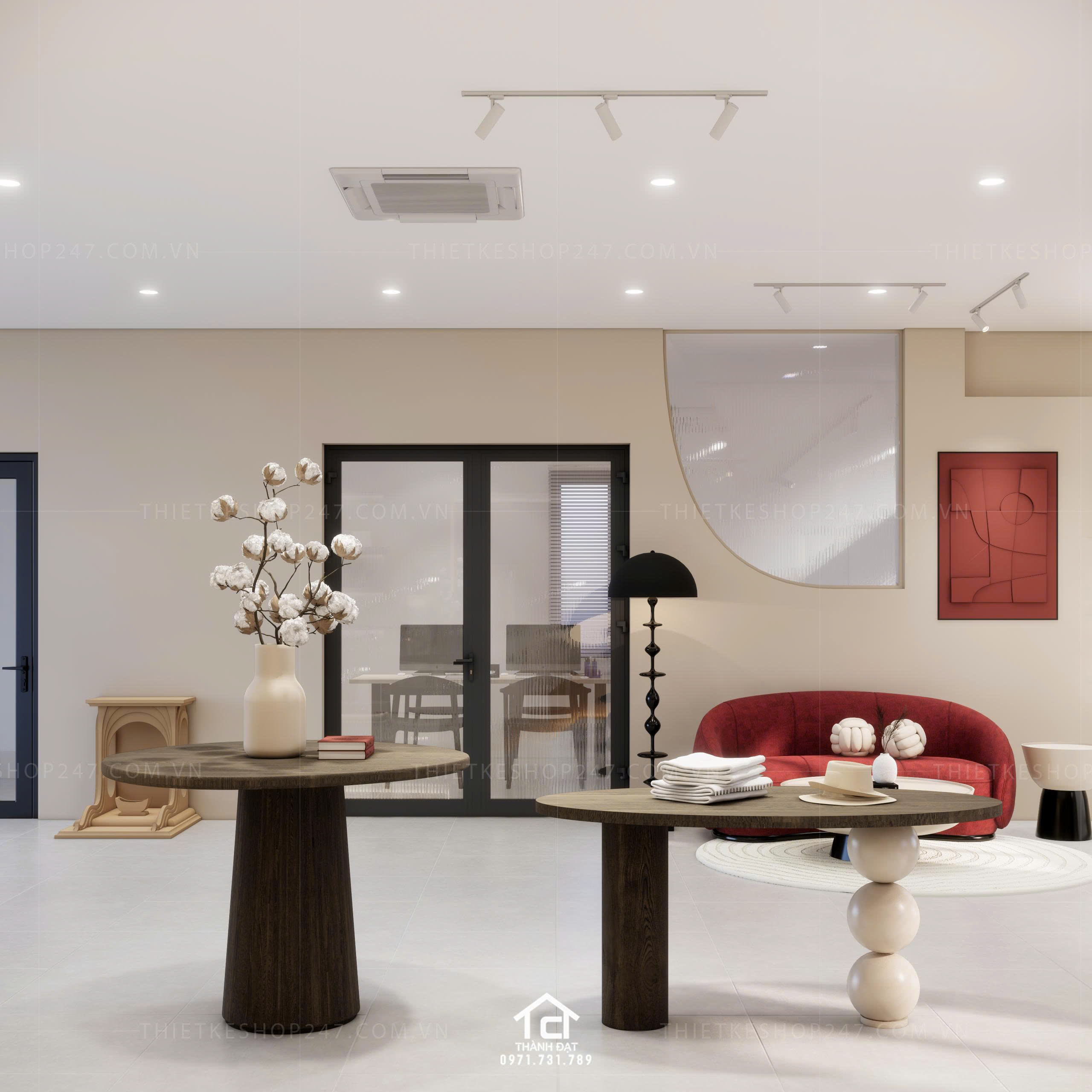 thiết kế vách live stream đẹp hiện đại