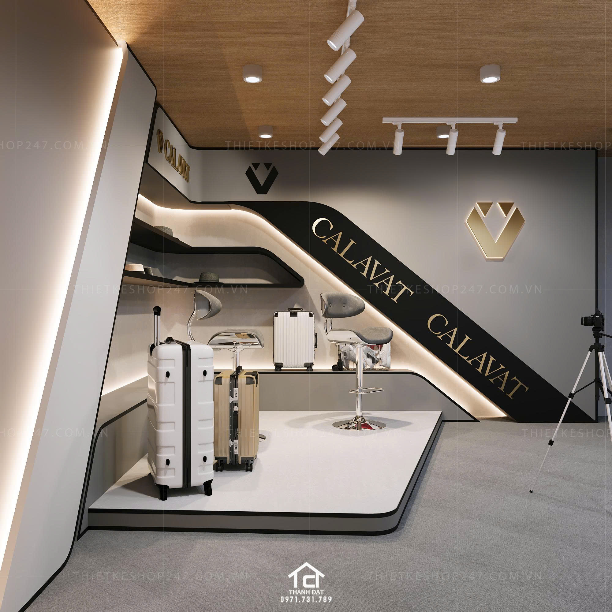 thiết kế vách live stream đẹp hiện đại