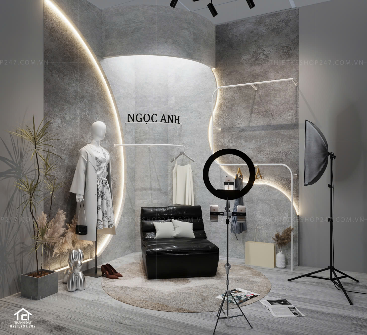 thiết kế vách live stream đẹp ấn tượng