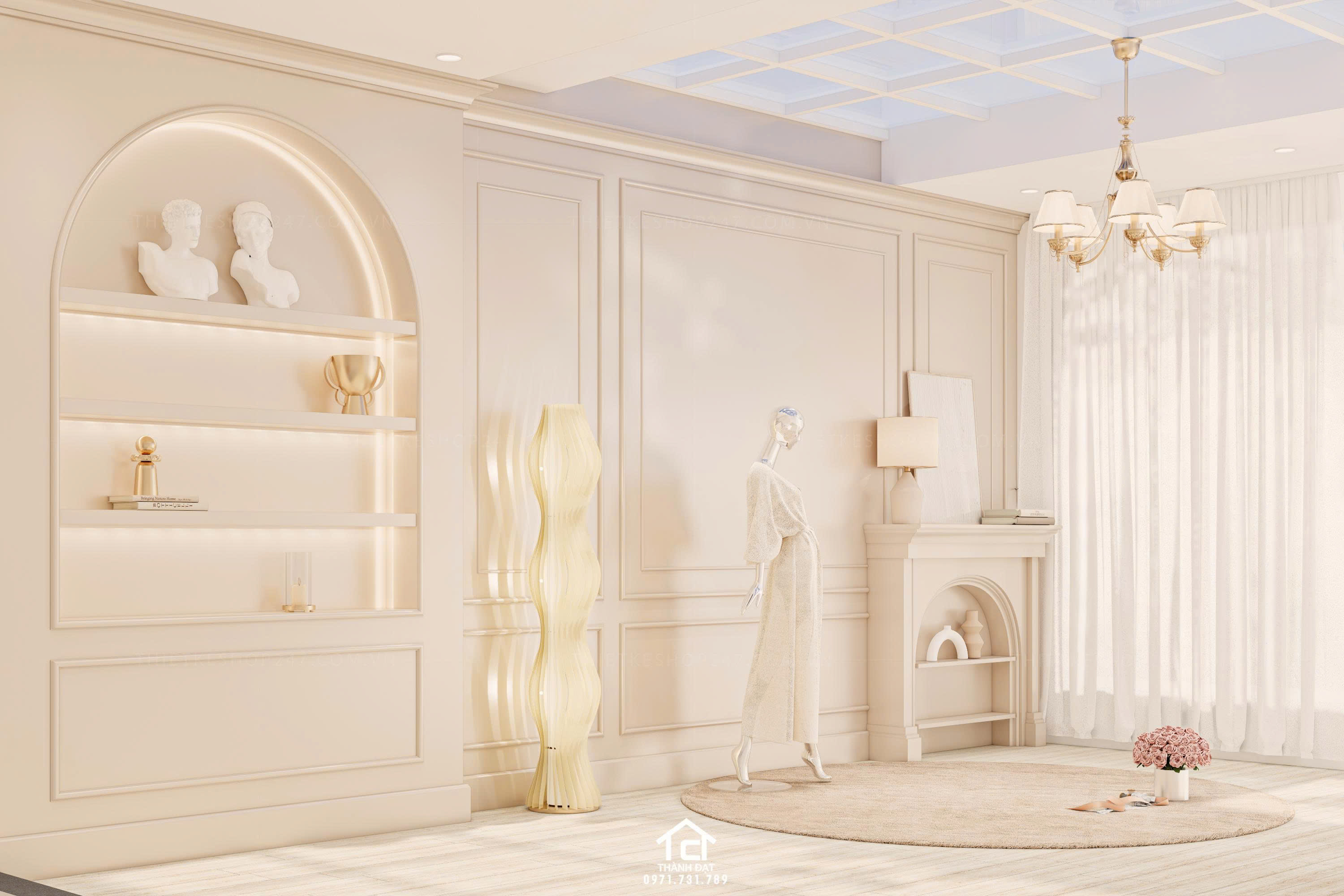 thiết kế vách live stream đẹp hài hòa