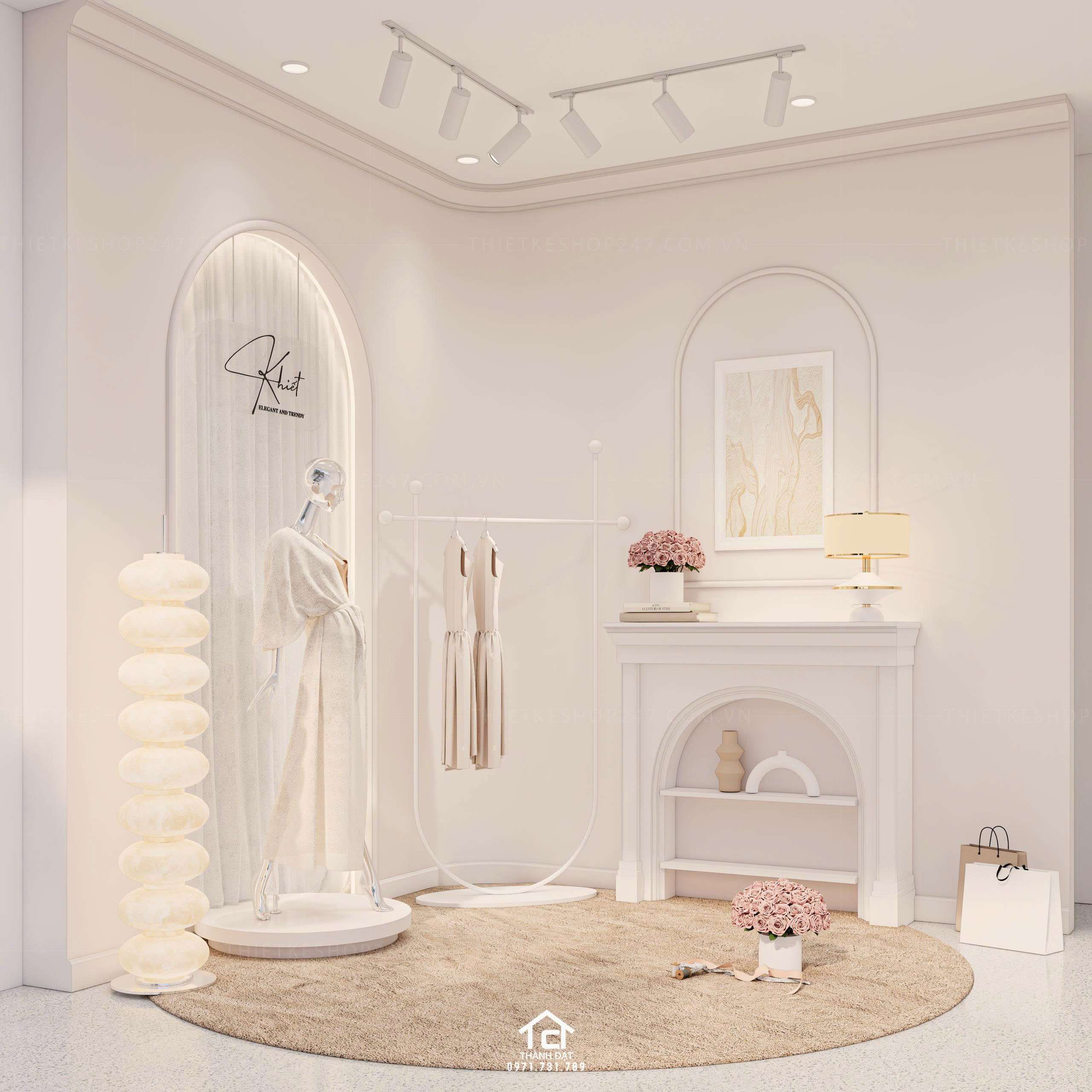 thiết kế vách live stream đẹp sang trọng