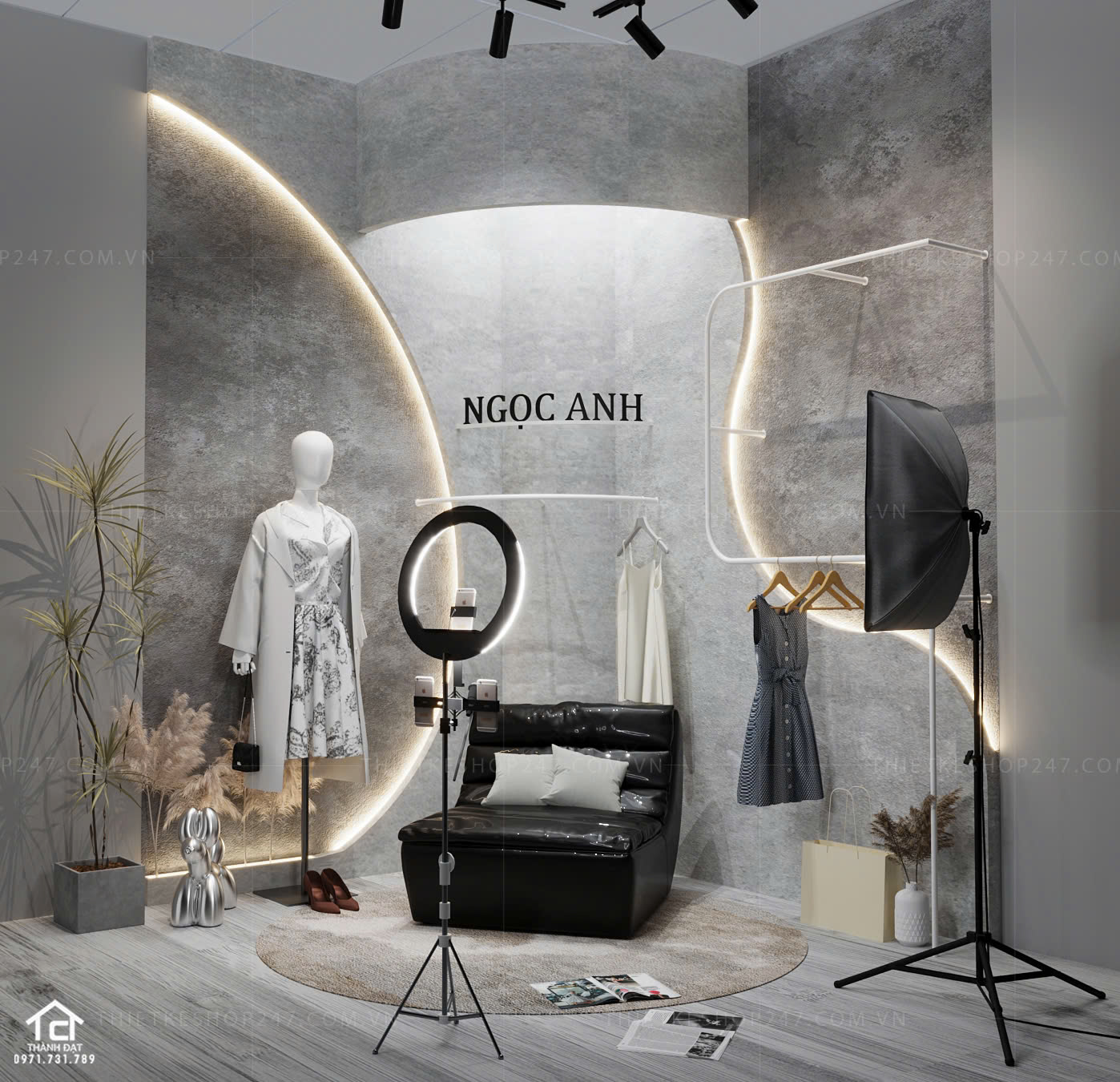 thiết kế vách live stream đẹp