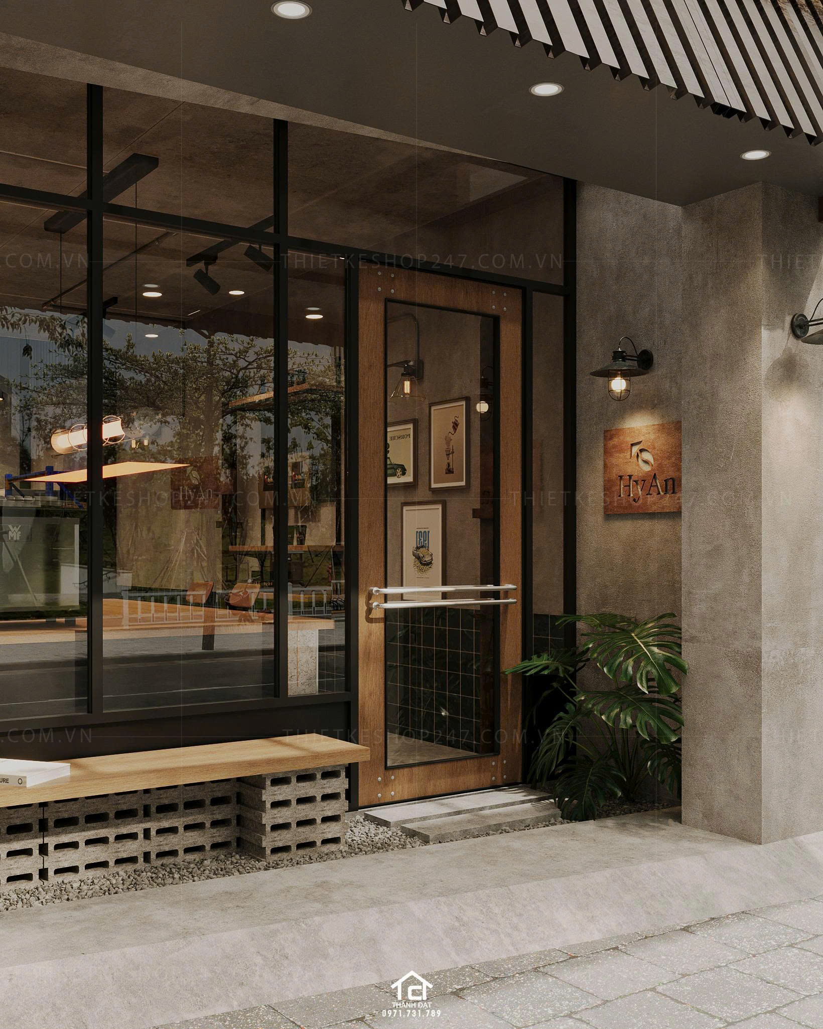 thiết kế xưởng rang cafe đẹp bắt mắt