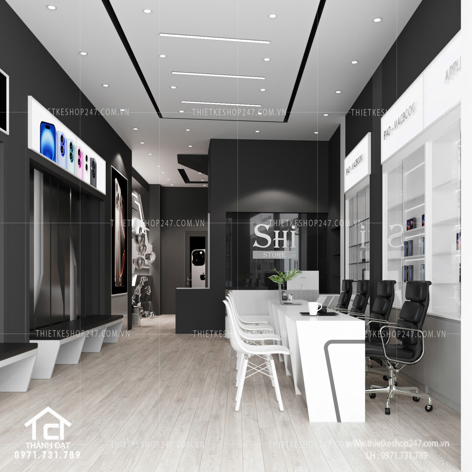thiết kế shop điện thoại đẹp và sang