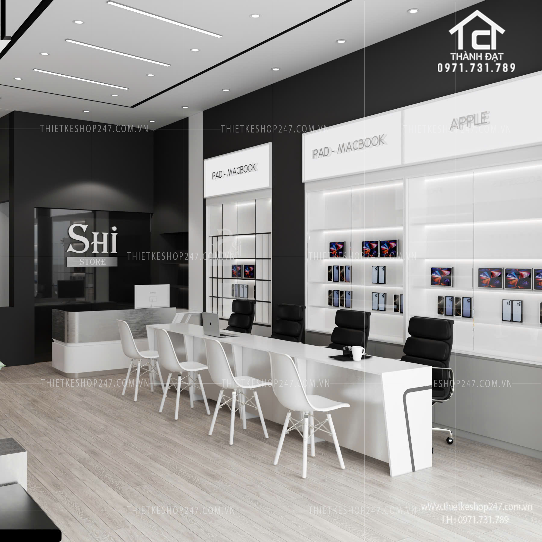 thiết kế shop điện thoại đẹp hiện đại