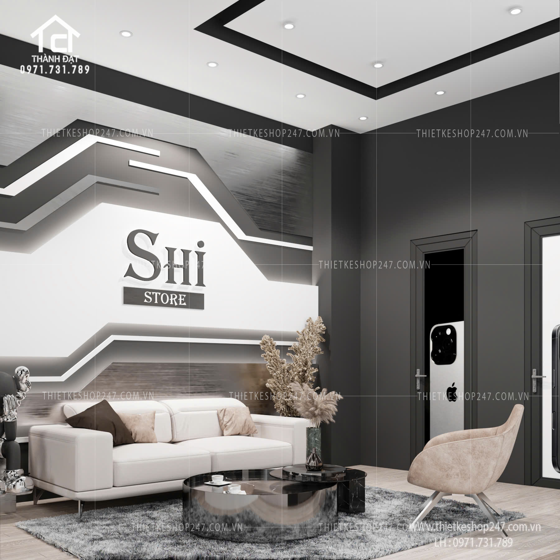 thiết kế shop điện thoại đẹp bắt mắt