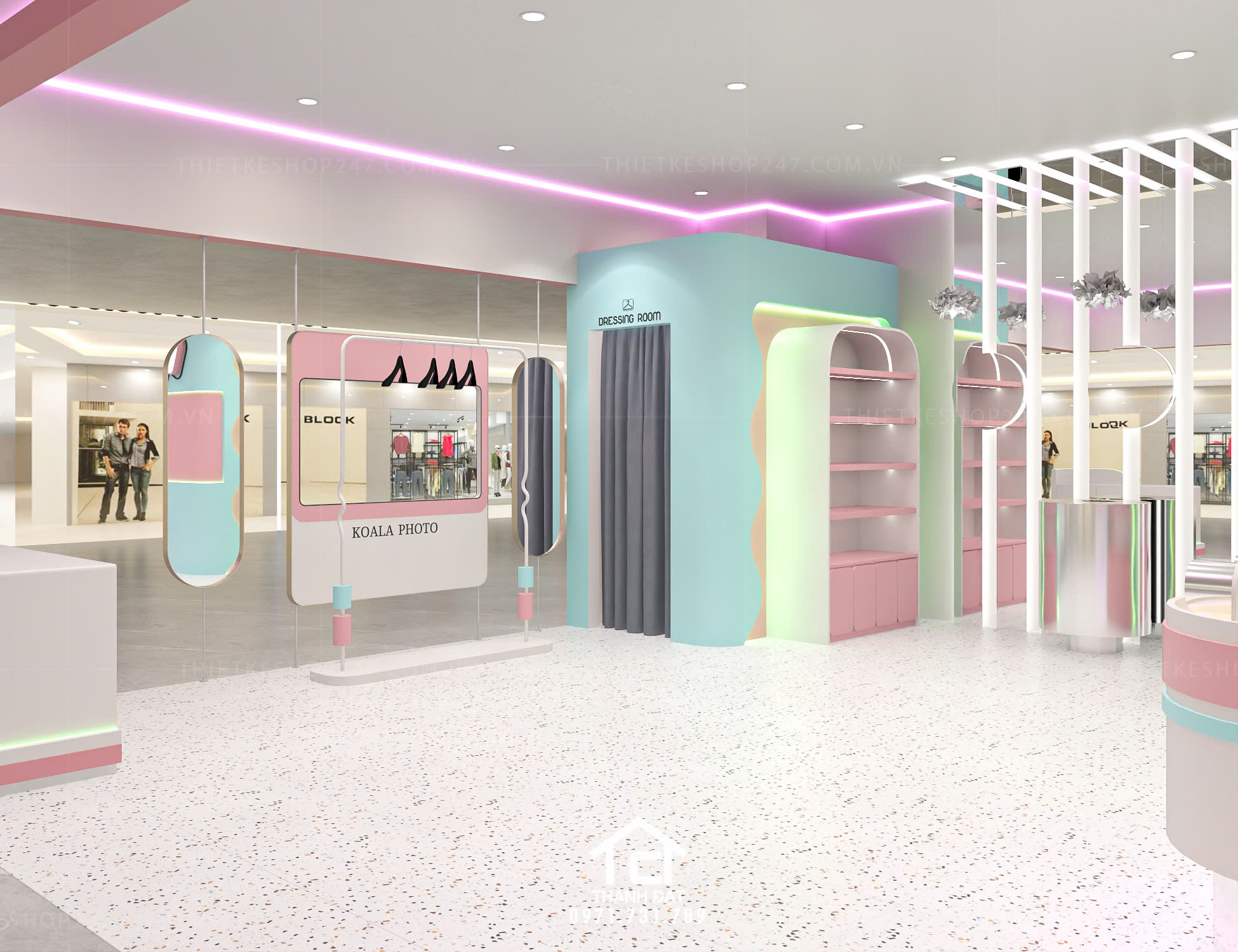 thiết kế tiệm photo booth đẹp