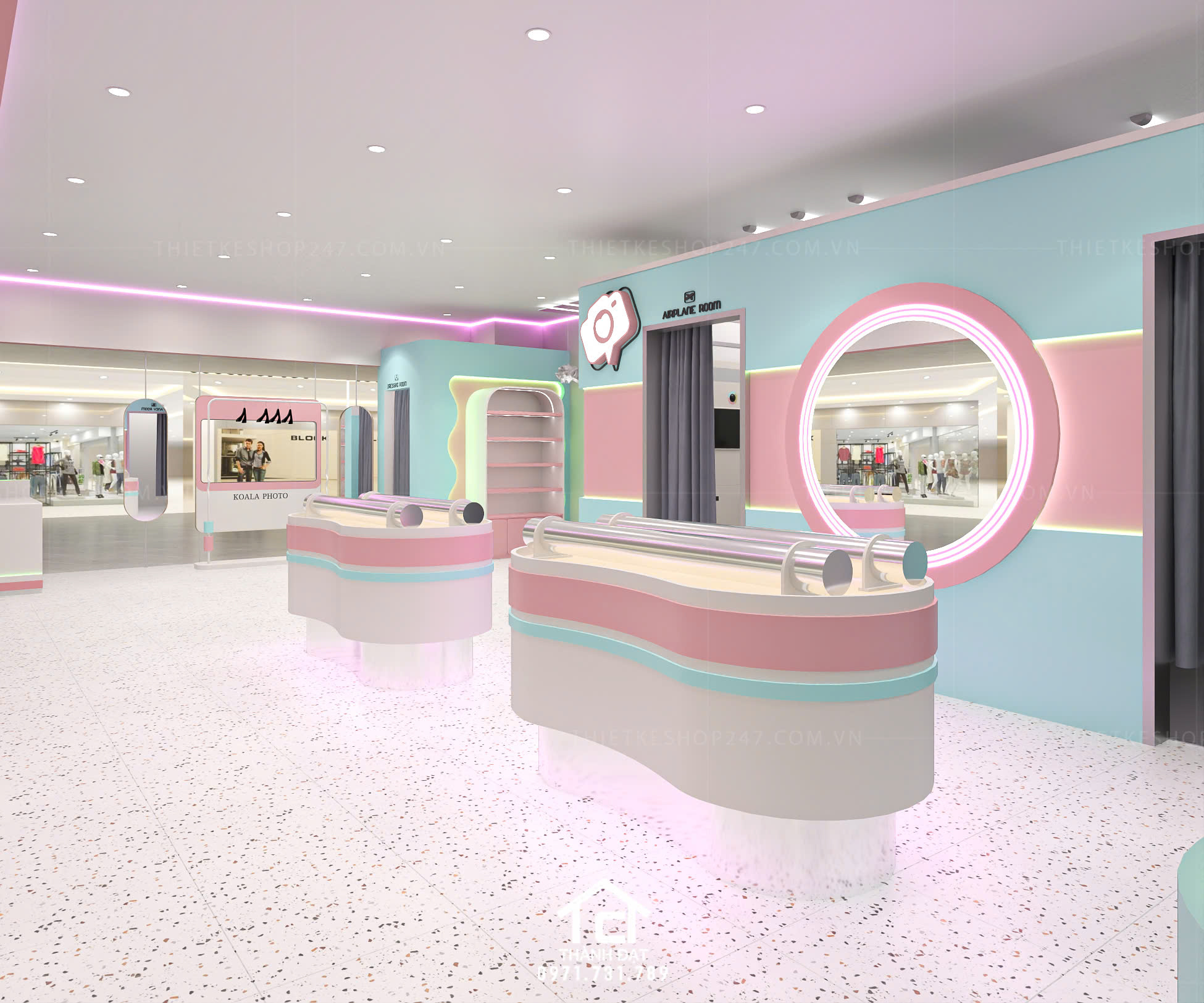 thiết kế tiệm photo booth đẹp